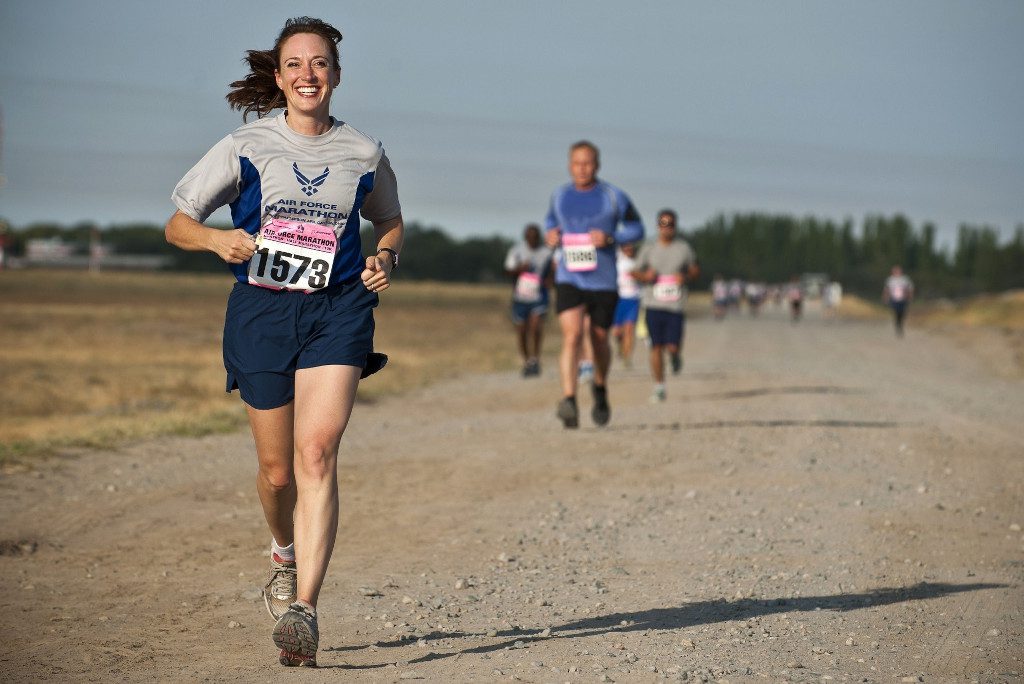 woman runner during race